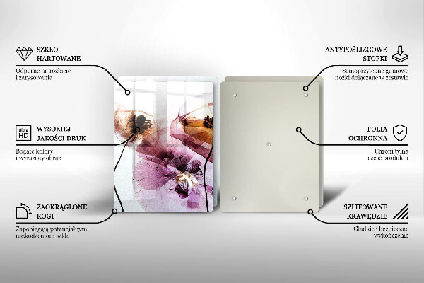 Skärbräda glas Fina blommor