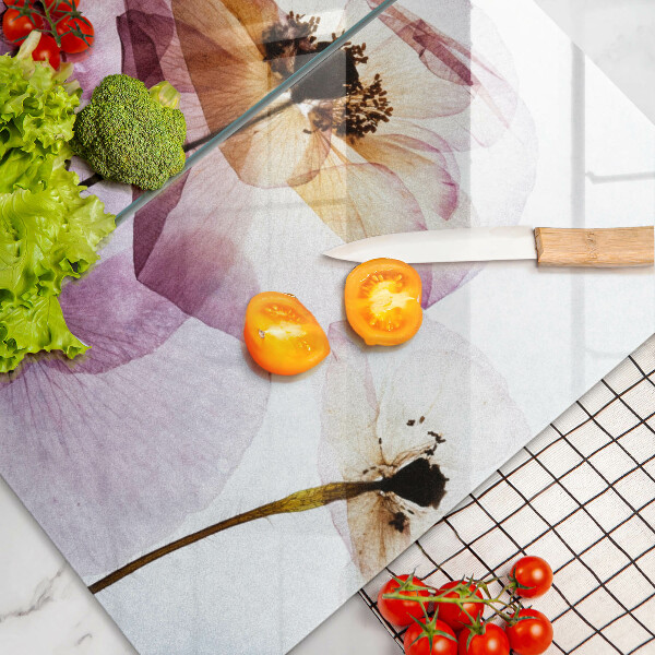 Skärbräda glas Fina blommor