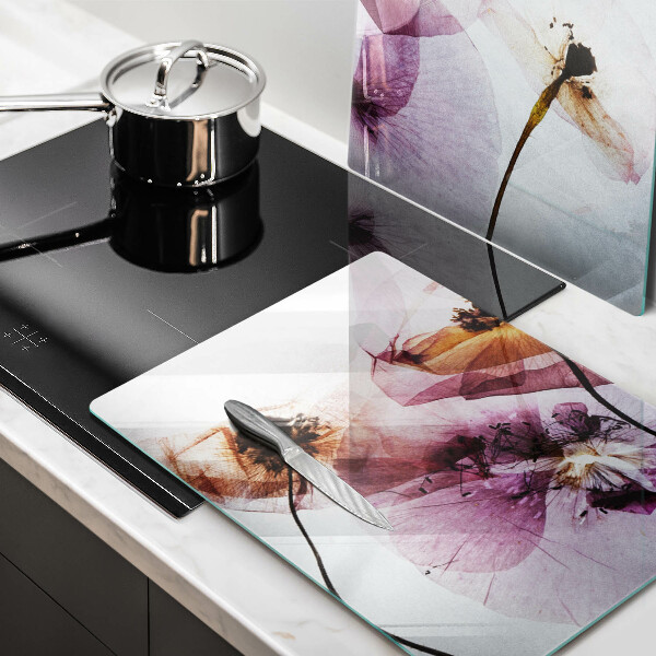 Skärbräda glas Fina blommor