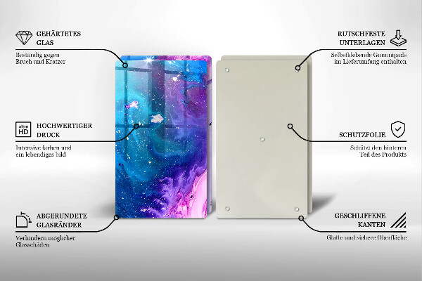 Skärbräda glas Abstraktion bläck