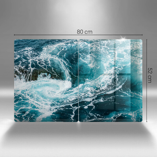 Skärbräda glas Skummande vattenvågor