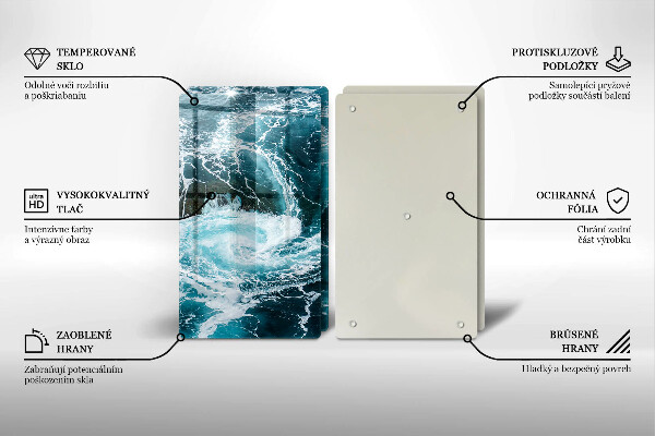 Skärbräda glas Skummande vattenvågor