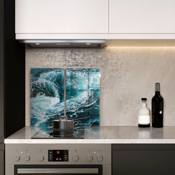 Skärbräda glas Skummande vattenvågor