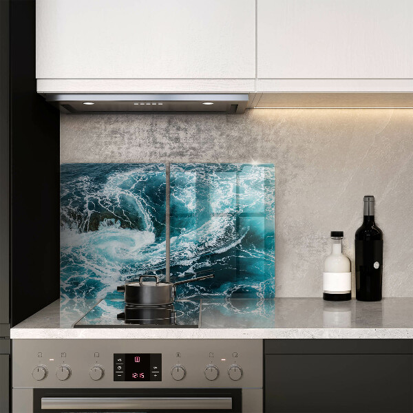 Skärbräda glas Skummande vattenvågor