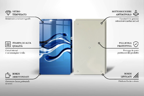 Skärbräda glas Vätskeabstraktion