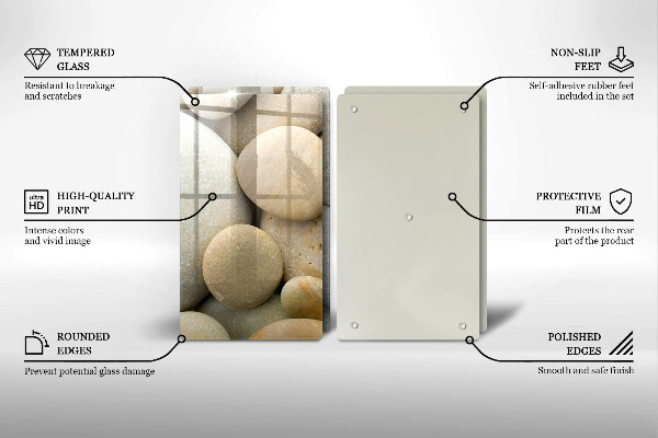 Skärbräda glas Ovalt stenmönster