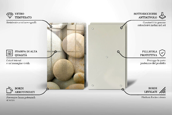 Skärbräda glas Ovalt stenmönster