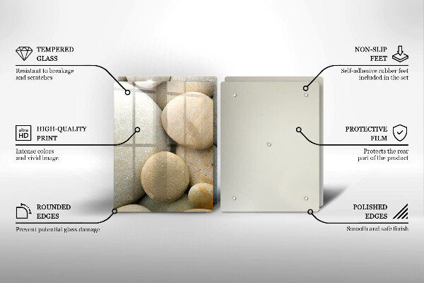 Skärbräda glas Ovalt stenmönster