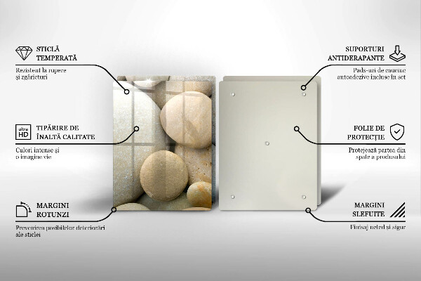 Skärbräda glas Ovalt stenmönster
