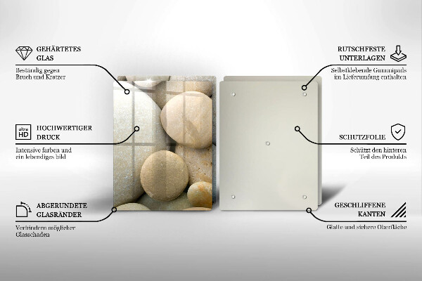 Skärbräda glas Ovalt stenmönster