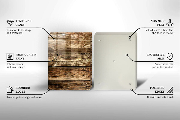 Skärbräda glas Trä planka textur