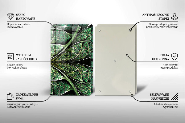 Skärbräda glas Bladvenstruktur