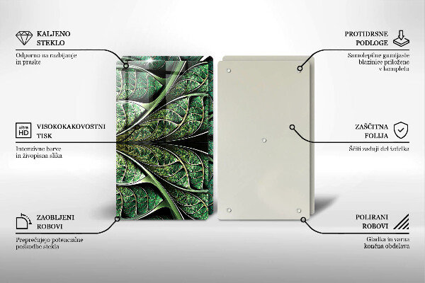 Skärbräda glas Bladvenstruktur