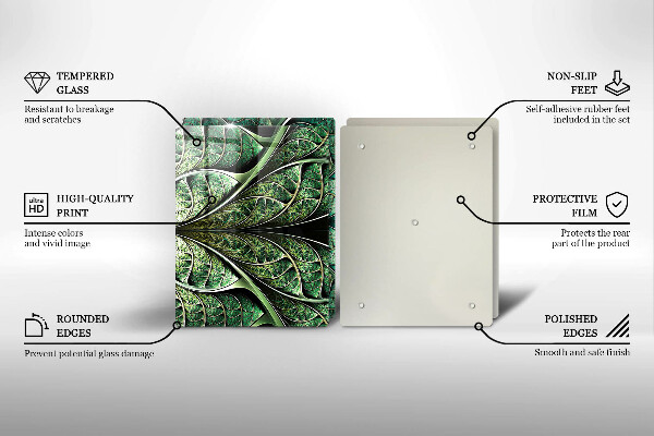 Skärbräda glas Bladvenstruktur