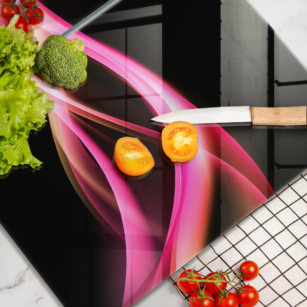 Skärbräda glas Abstrakt neon rök