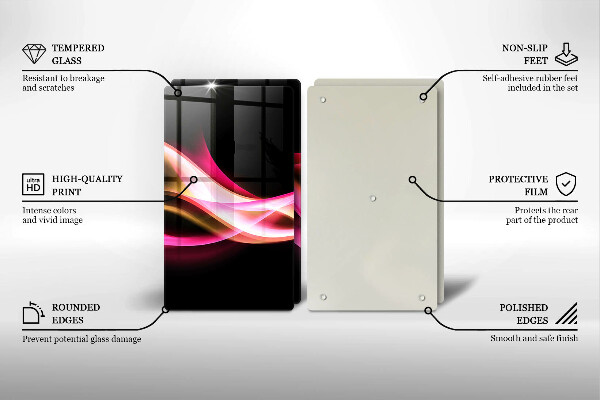 Skärbräda glas Abstrakt neon rök