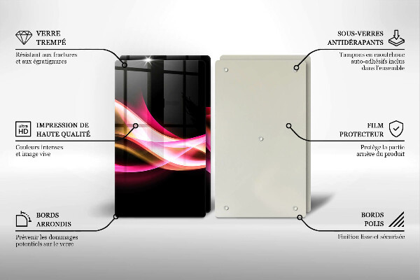 Skärbräda glas Abstrakt neon rök