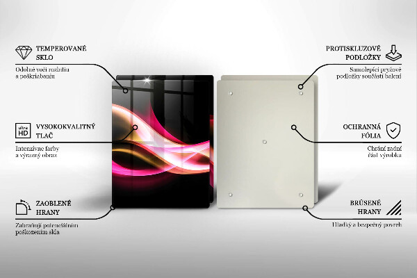 Skärbräda glas Abstrakt neon rök