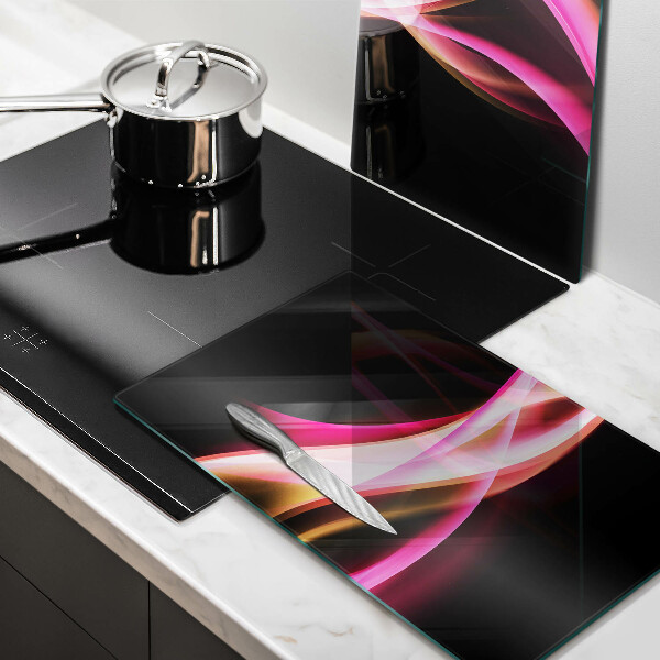 Skärbräda glas Abstrakt neon rök