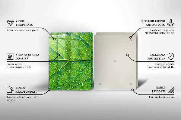 Skärbräda glas Blad vener natur