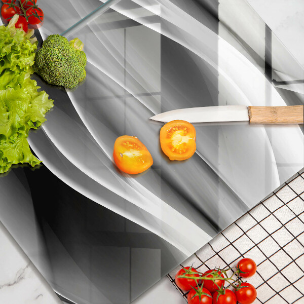 Skärbräda glas Abstrakta röklinjer