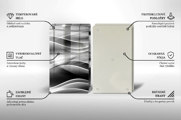 Skärbräda glas Abstrakta röklinjer