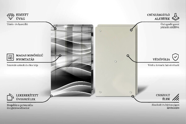 Skärbräda glas Abstrakta röklinjer