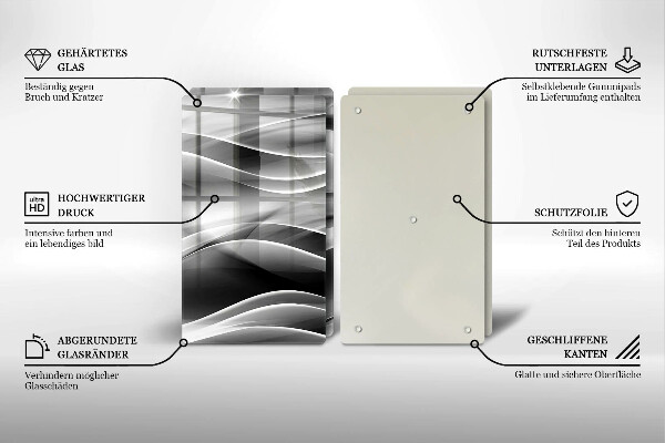 Skärbräda glas Abstrakta röklinjer