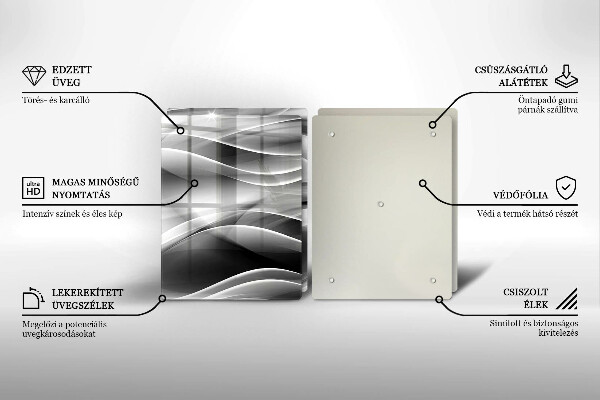Skärbräda glas Abstrakta röklinjer