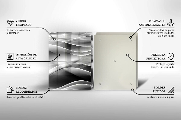 Skärbräda glas Abstrakta röklinjer