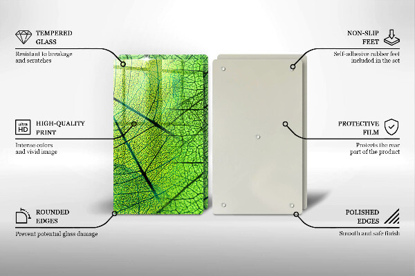 Skärbräda glas Blad vener natur