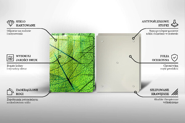 Skärbräda glas Blad vener natur