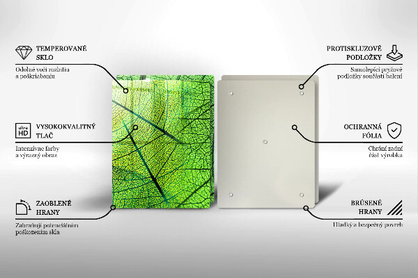 Skärbräda glas Blad vener natur