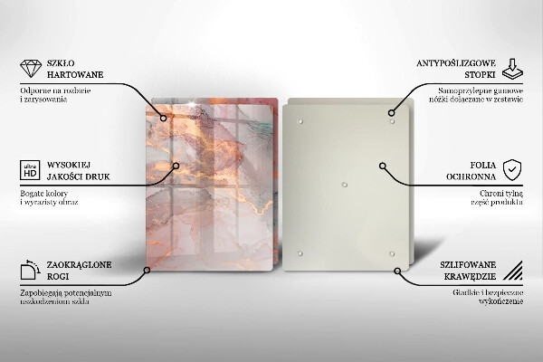 Skärbräda glas Marmor med guld