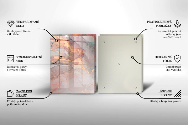 Skärbräda glas Marmor med guld