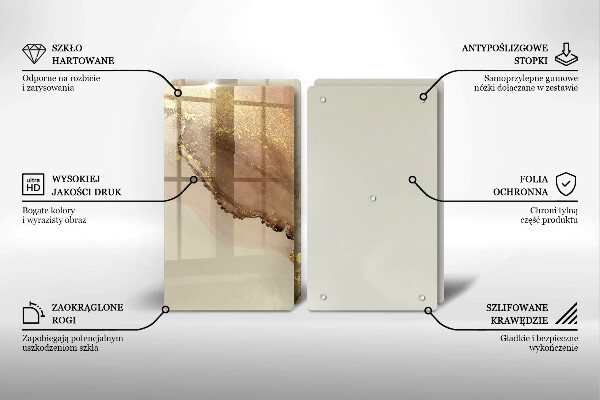 Skärbräda glas Abstraktion guld