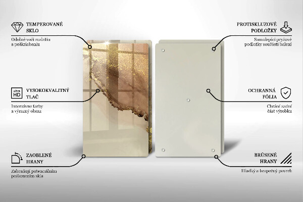 Skärbräda glas Abstraktion guld