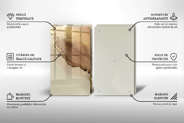 Skärbräda glas Abstraktion guld