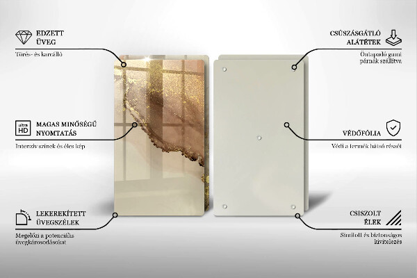 Skärbräda glas Abstraktion guld