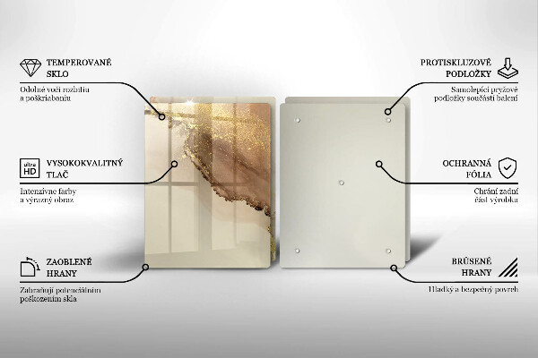 Skärbräda glas Abstraktion guld