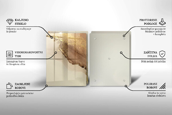 Skärbräda glas Abstraktion guld