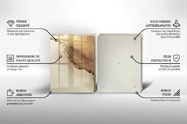 Skärbräda glas Abstraktion guld