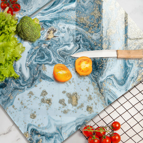 Skärbräda glas Struktur med guld