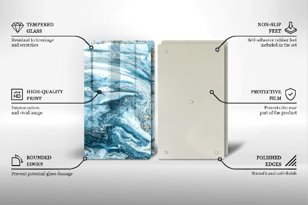 Skärbräda glas Struktur med guld