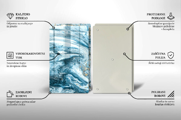 Skärbräda glas Struktur med guld