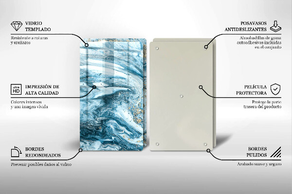 Skärbräda glas Struktur med guld