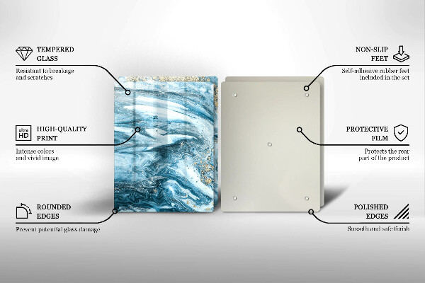 Skärbräda glas Struktur med guld