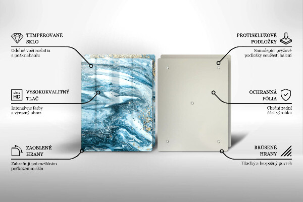 Skärbräda glas Struktur med guld