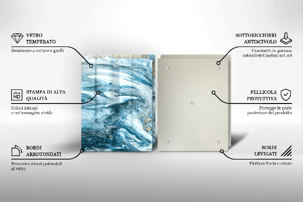 Skärbräda glas Struktur med guld