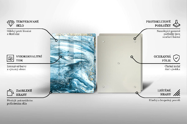 Skärbräda glas Struktur med guld